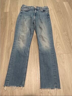 MOTHER Straight-Leg Jeans in Light Blue Wash